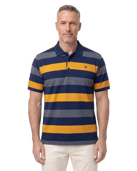 Ringel Pike Polo Yaka Tişört — Kiremit / Lacivert