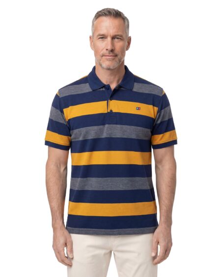 Ringel Pike Polo Yaka Tişört — Kiremit / Lacivert