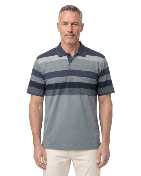 Ringel Pike Polo Yaka Tişört — Füme / Gri / Gri Melanj