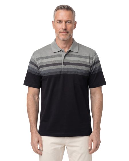 Ringel Pike Polo Yaka Tişört — Gri Melanj / Siyah