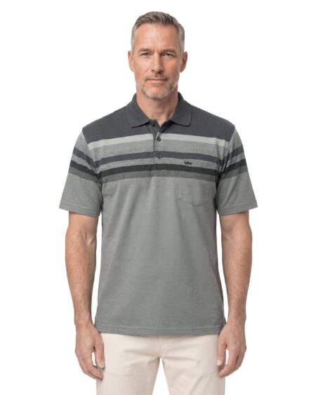 Ringel Pike Polo Yaka Tişört — Gri Melanj / Siyah
