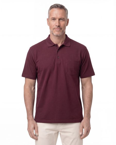 Düz Süprem Polo Yaka Tişört — Bordo