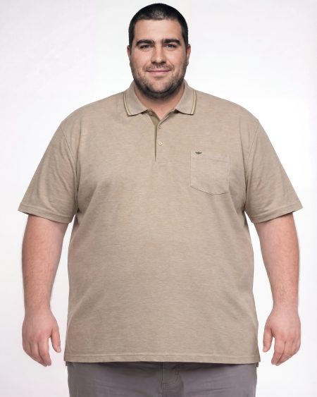 Düz Pike Polo Yaka Tişört — Hardal