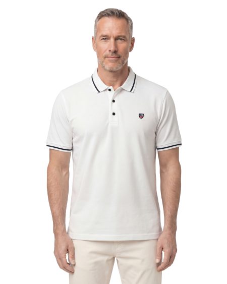 Düz Pike Polo Yaka Tişört — Beyaz