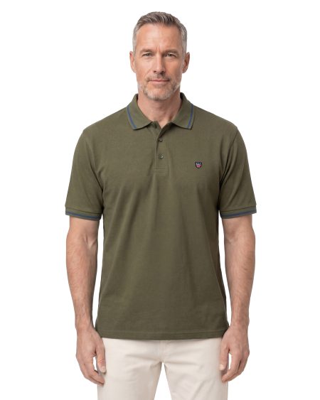 Düz Pike Polo Yaka Tişört — Haki