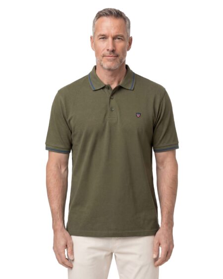 Düz Pike Polo Yaka Tişört — Haki
