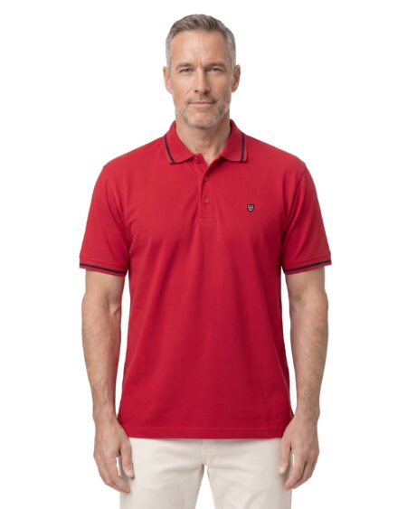 Düz Pike Polo Yaka Tişört — Kırmızı